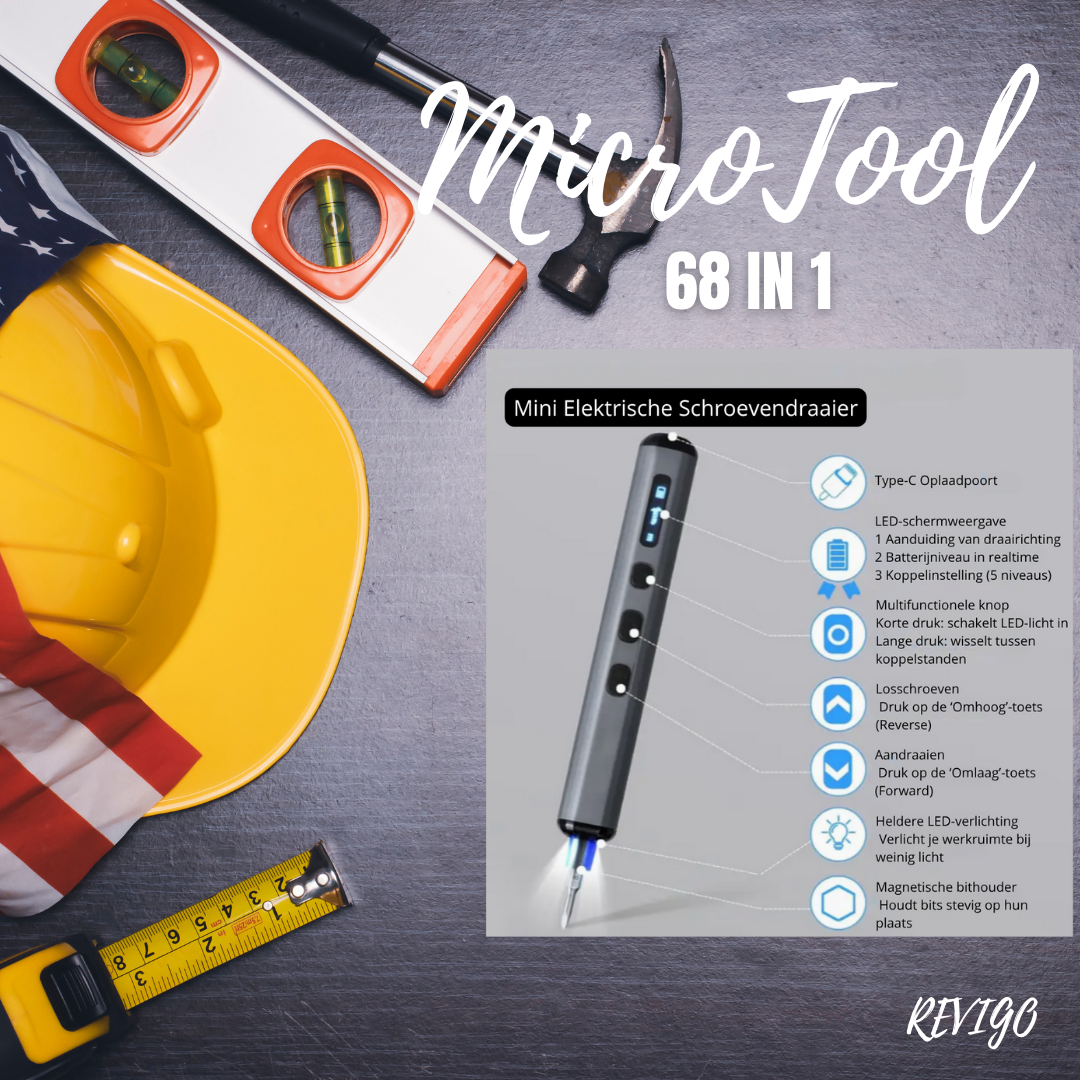 MicroTool I SmartFix 68 in 1 Electrische Schroevendraaierset
