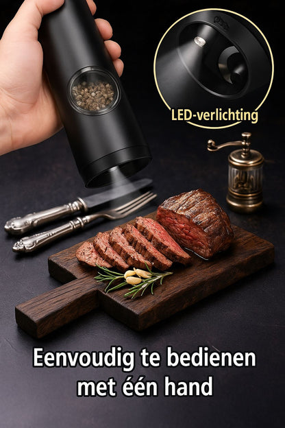 KruidenKracht I USB Oplaadbare Peper & Zout Molen