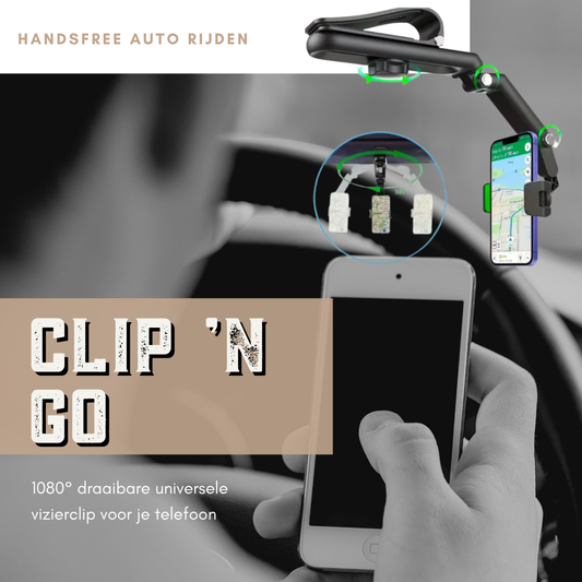 Clip ’n Go | 1080° Draaibare Universele HandsFree Clip