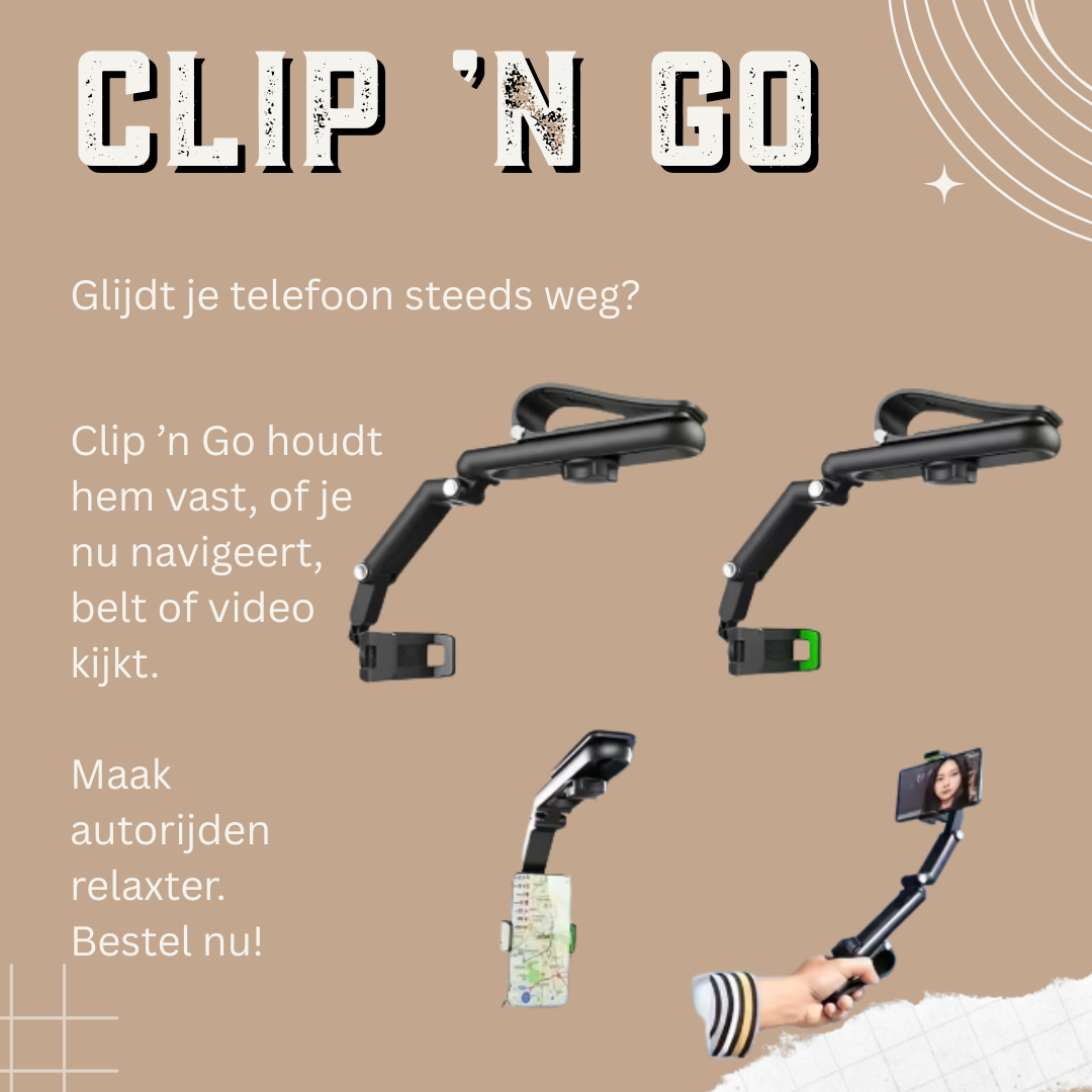 Clip ’n Go | 1080° Draaibare Universele HandsFree Clip