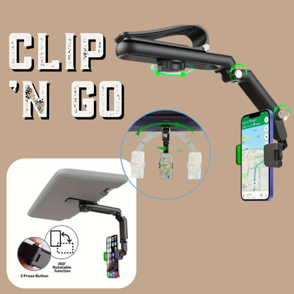 Clip ’n Go | 1080° Draaibare Universele HandsFree Clip