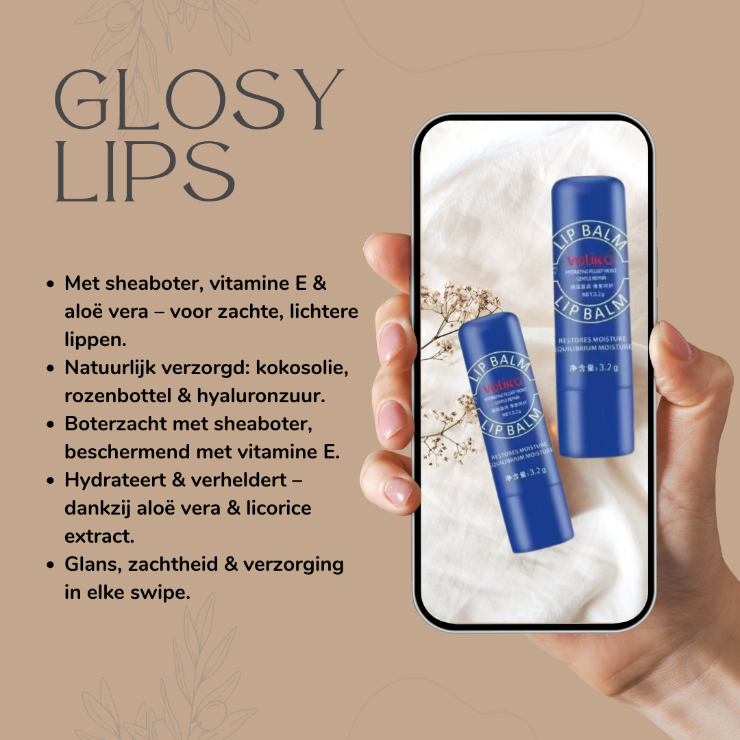 Glosy Lips – vermindert verkleuring en geeft je lippen een frisse, natuurlijke glans.