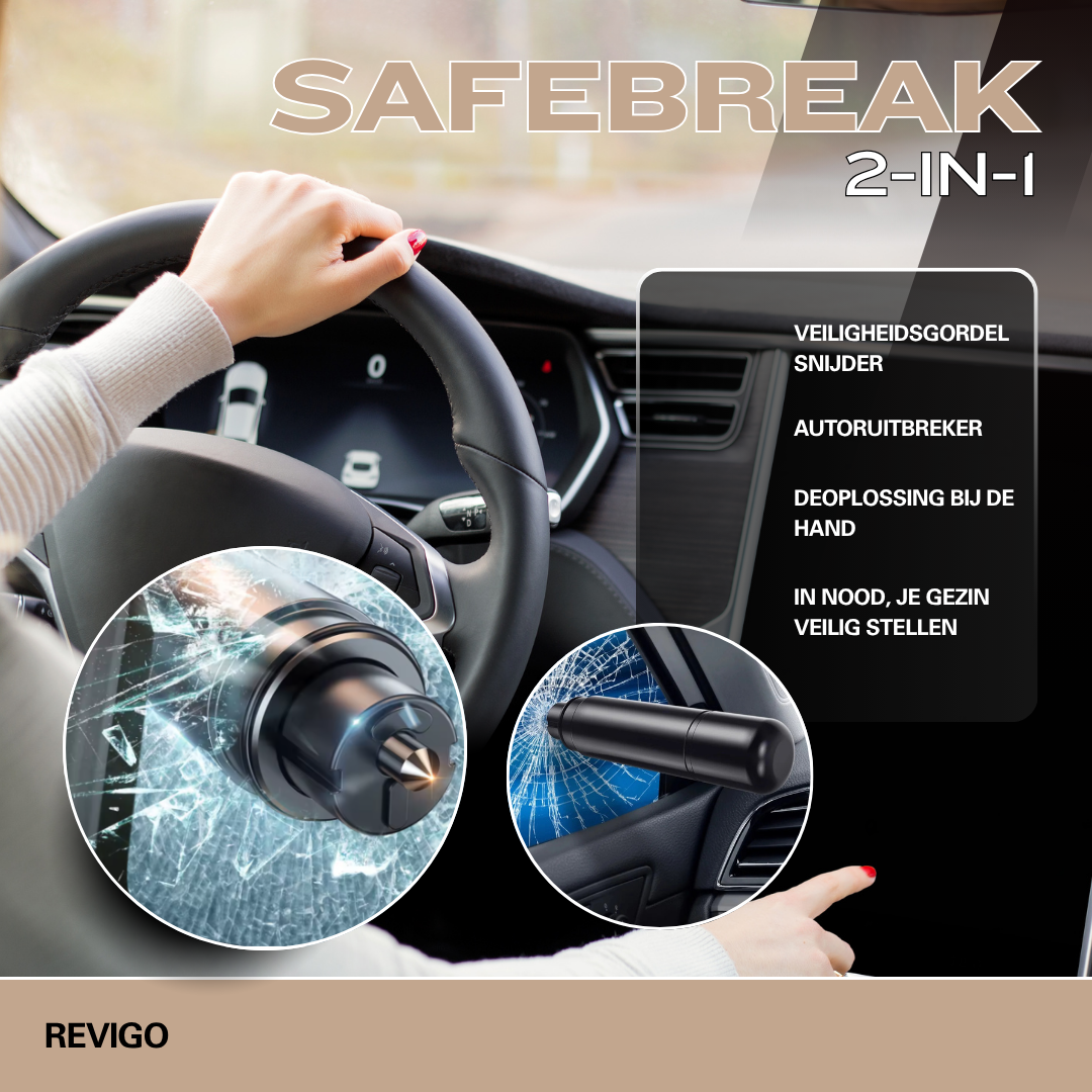 SafeBreak 2-in-1 | AutoRuitBreker & VeiligheidsGordel Snijder
