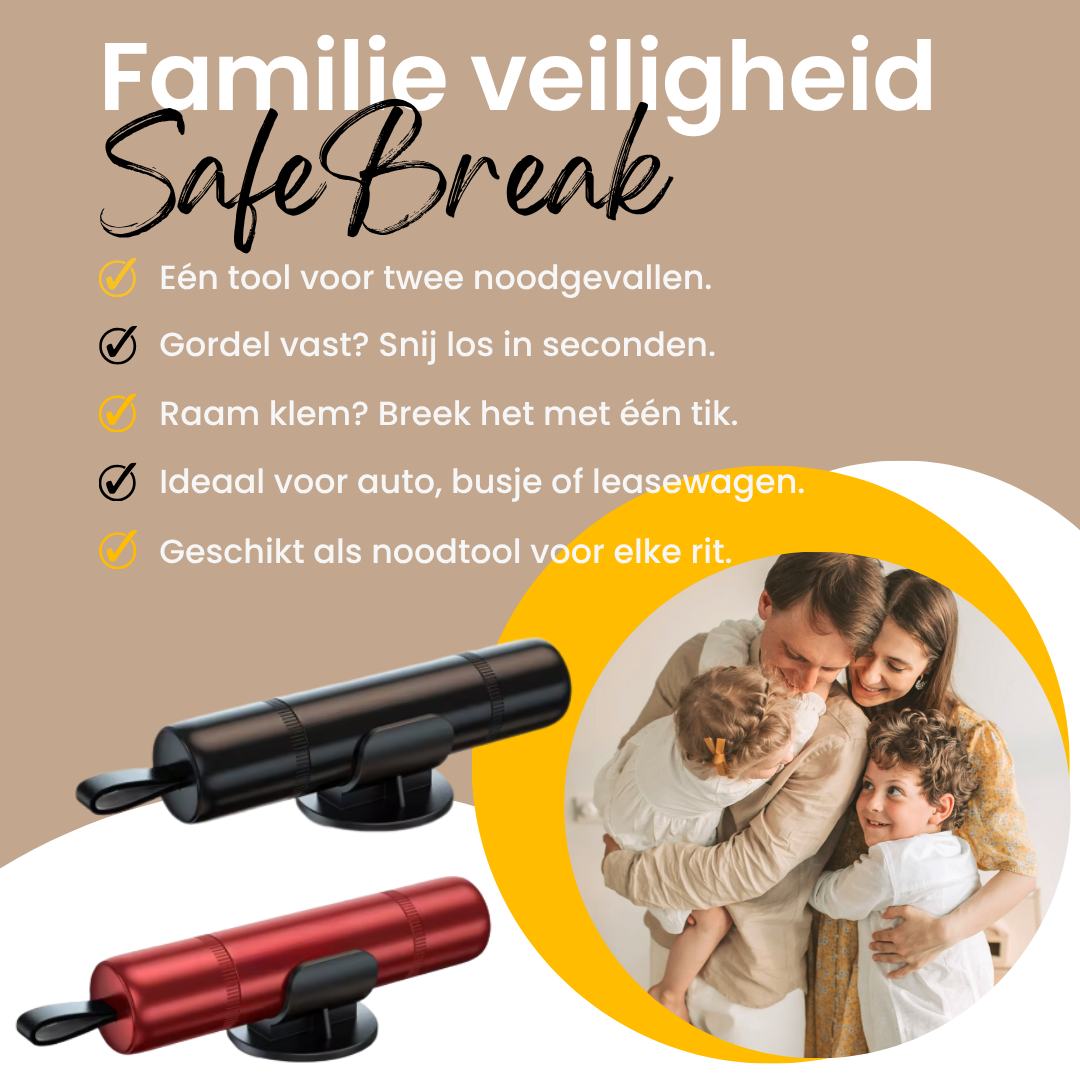 SafeBreak 2-in-1 | AutoRuitBreker & VeiligheidsGordel Snijder