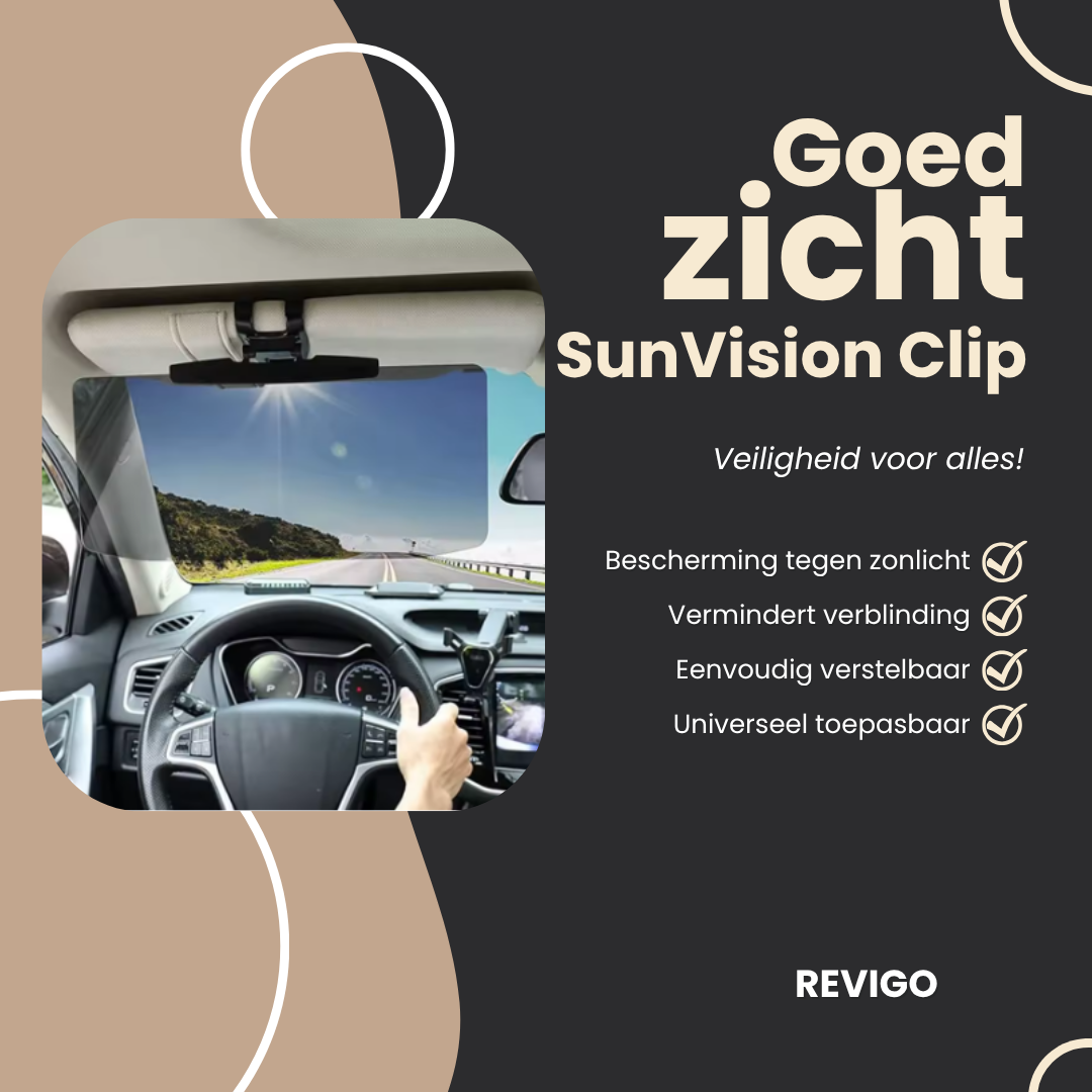 SunVision Clip | Anti-Schittering & UV Bescherming voor in de Auto
